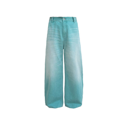 MINT WASHED WIDE-LEG JEANS