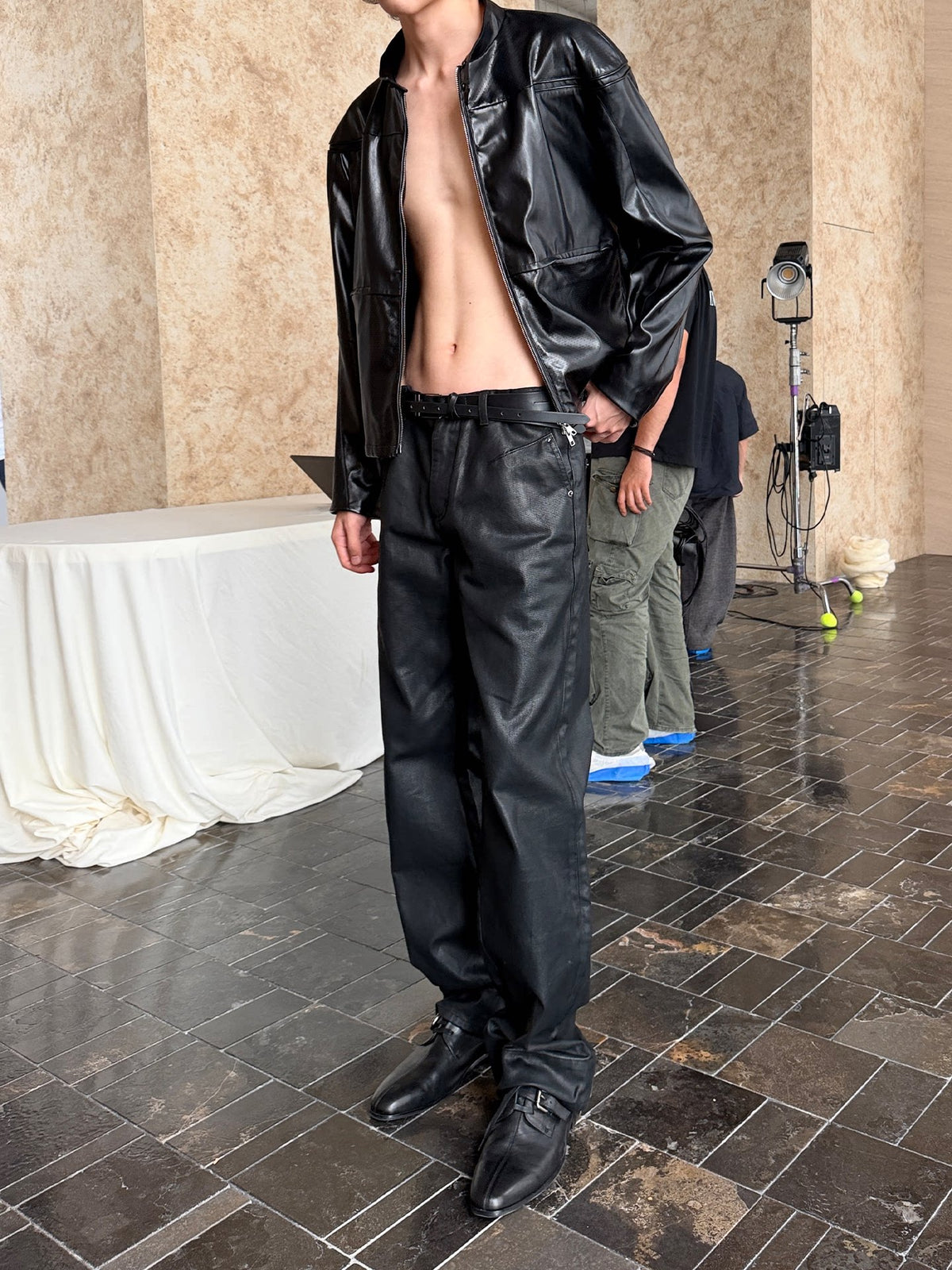 PERFORATED PU LEATHER JACKET