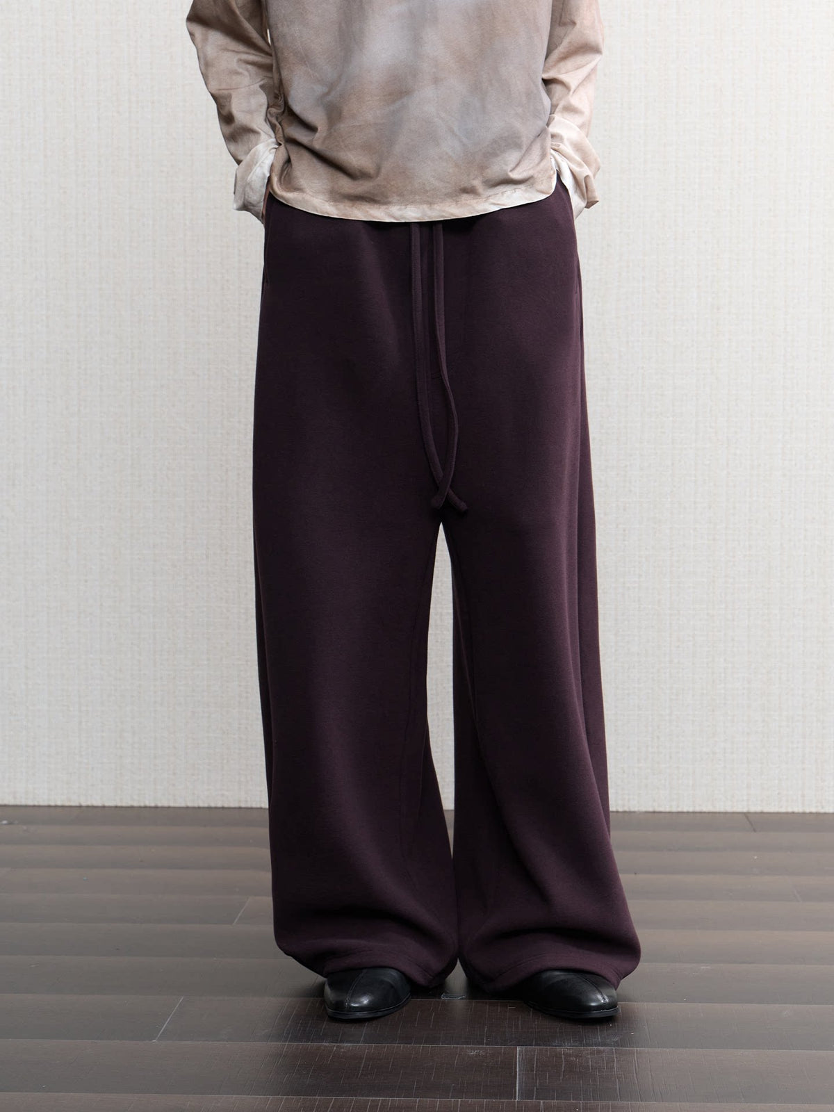 FLEECE DROP-CROTCH WIDE PANTS