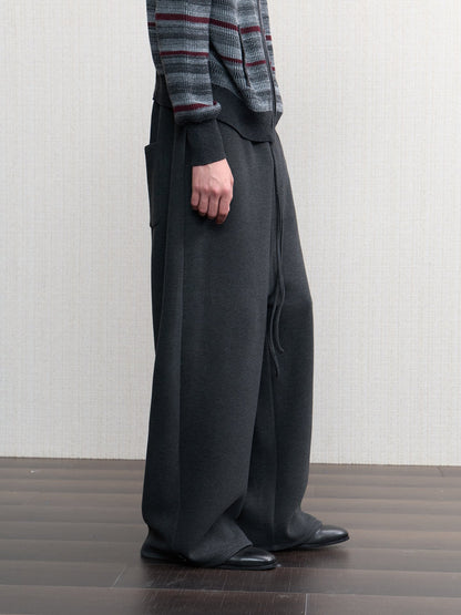 FLEECE DROP-CROTCH WIDE PANTS