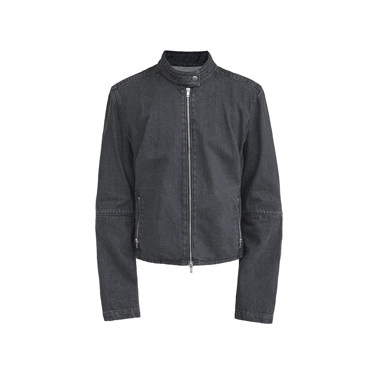 QUILTED-ELBOW DENIM JACKET