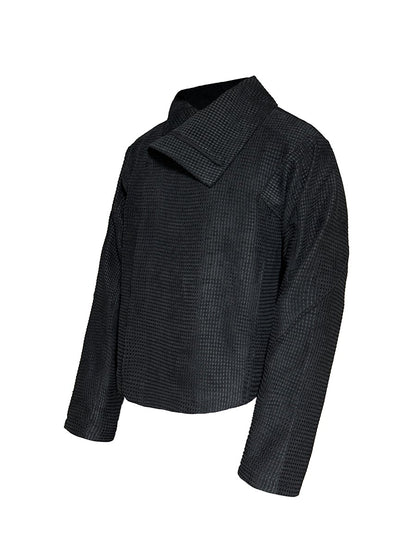 ASYMMETRIC ZIP JACQUARD JACKET