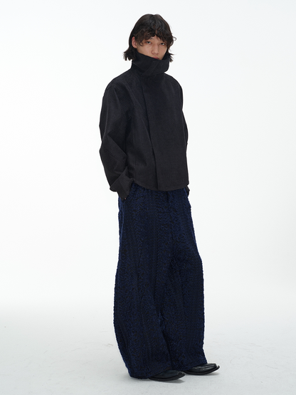 ASYMMETRIC ZIP JACQUARD JACKET