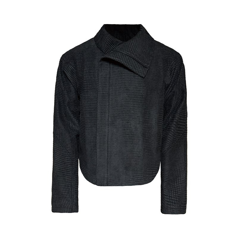 ASYMMETRIC ZIP JACQUARD JACKET
