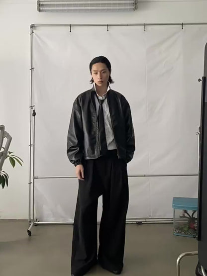 RETRO BOXY LEATHER JACKET